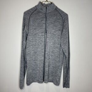 Lululemon Men's Gray Long Sleeve Shirt Top 1/2 Zip Metal Vent Tech Pullover‎ L